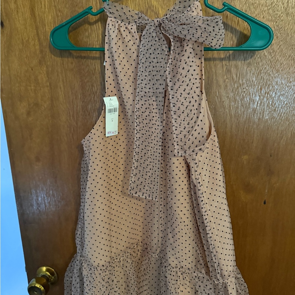 Anthropologie Blush Pink Polka Dot Sleeveless Blouse - Picture 5 of 5